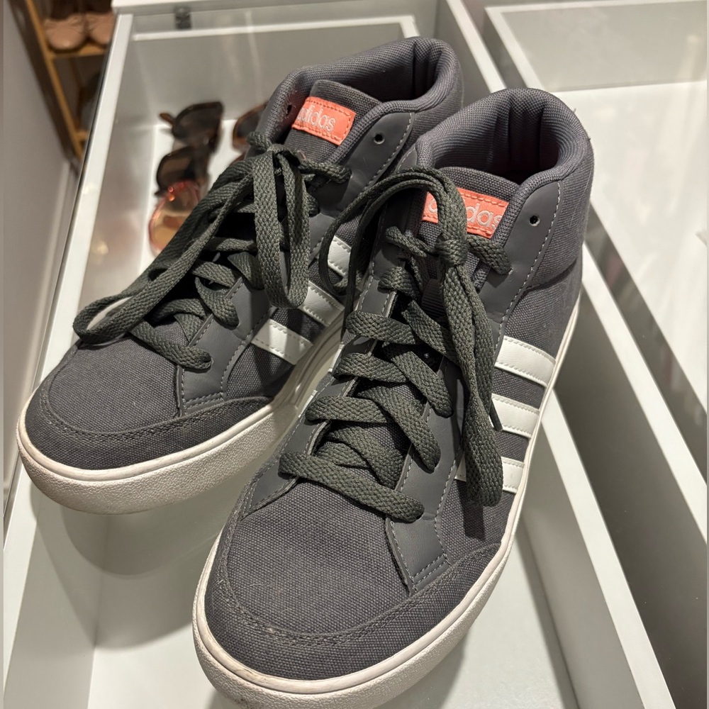 Adidas Gray High-Top Sneakers. Size 8